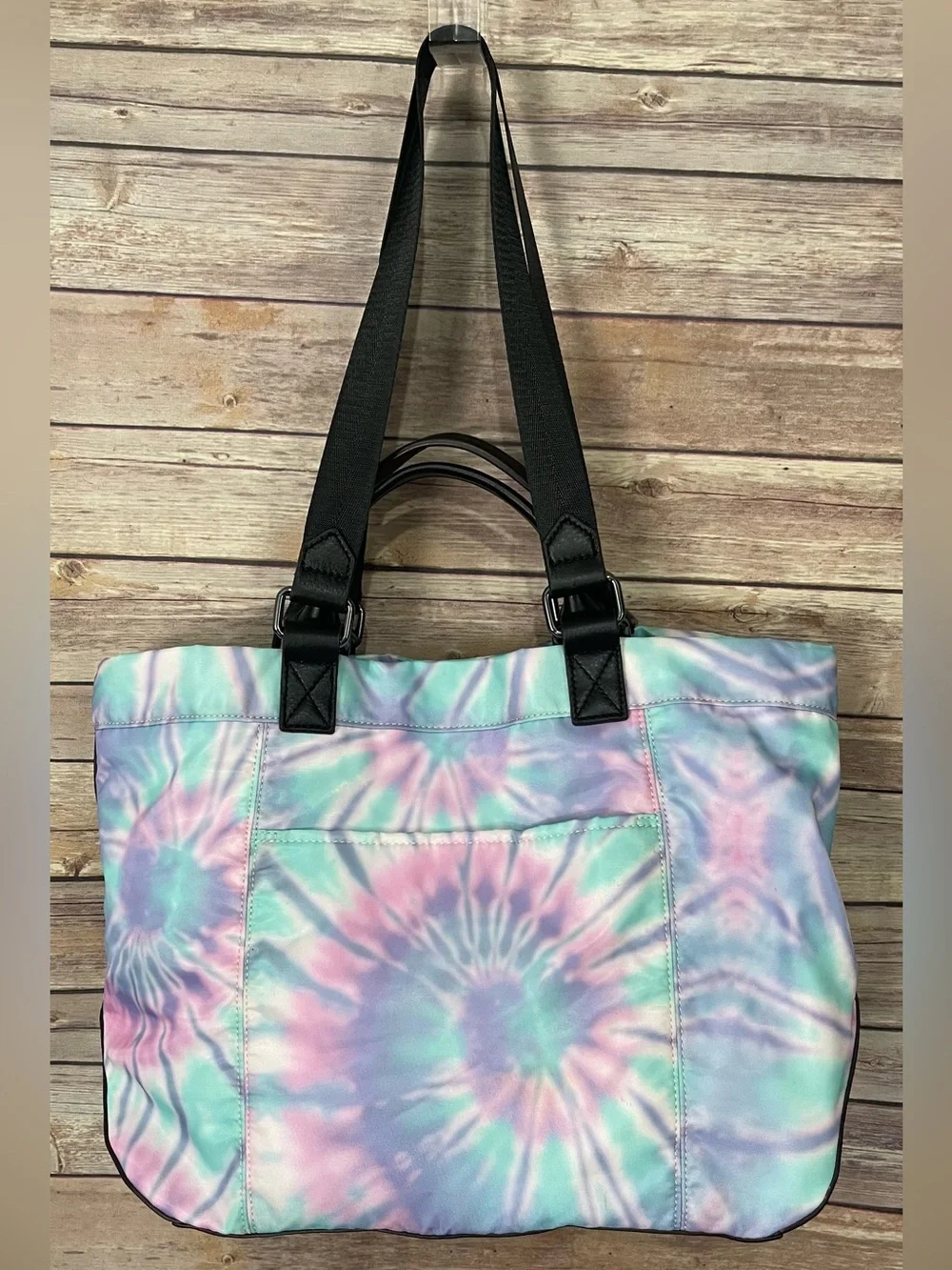 Aimee Kestenberg Lighten Up Tie Dye Swirl Nylon Leather Tote